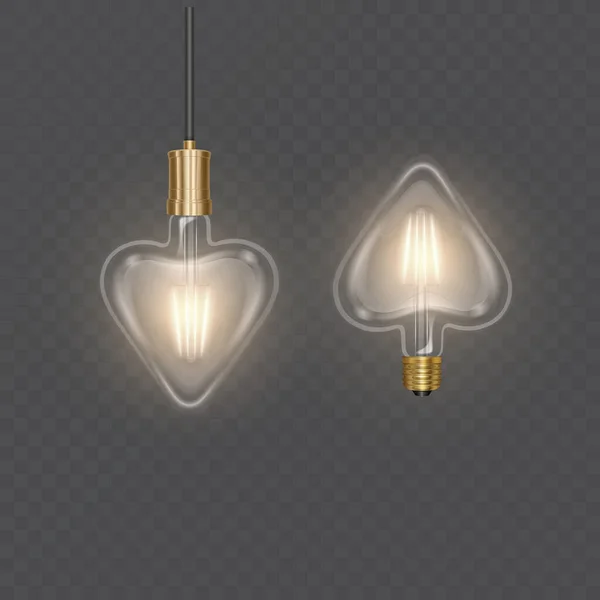 Transparent Realistic Light Bulb Isolated Transparent Background Vector Illustration —  Vetores de Stock