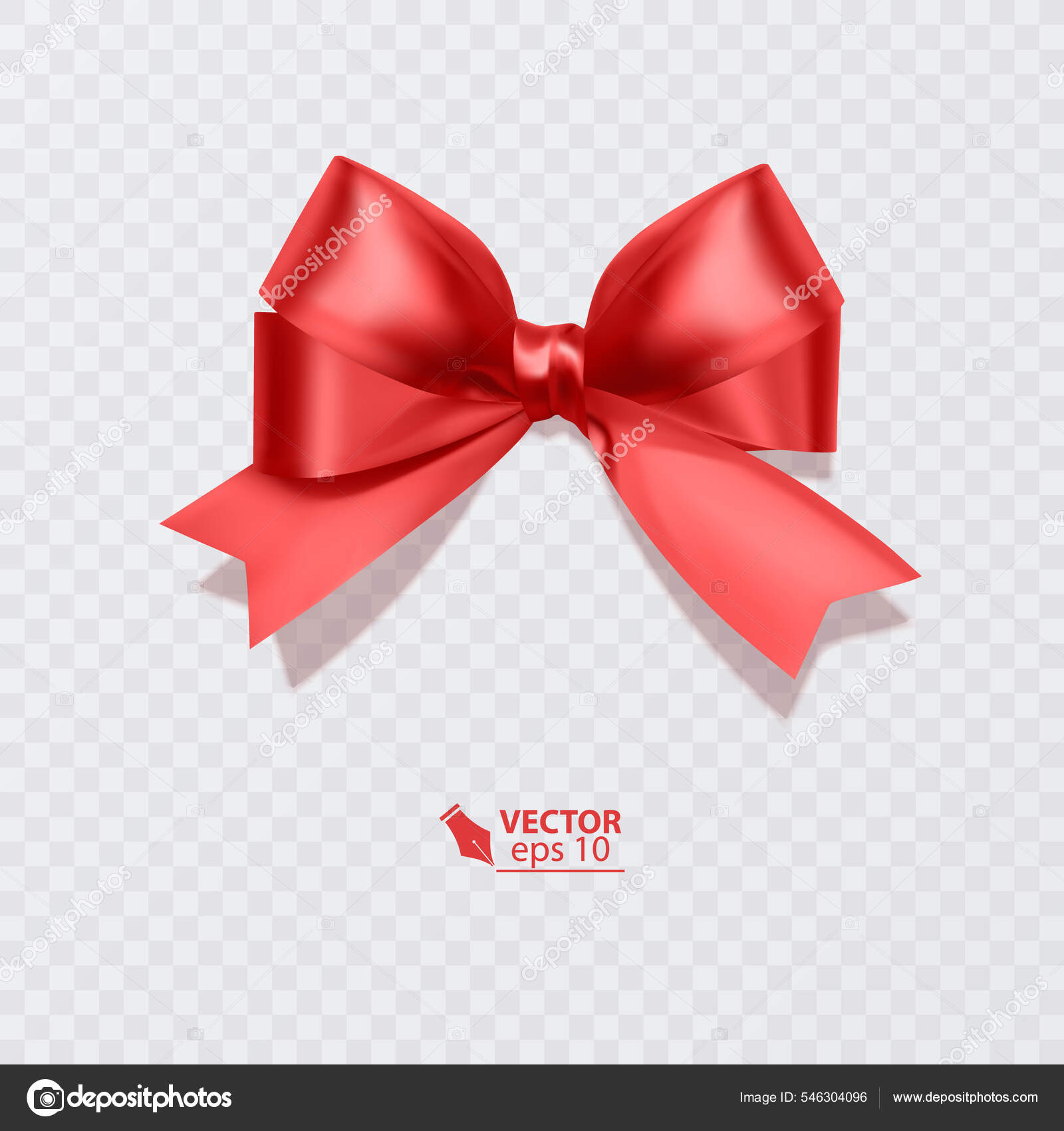 Shiny red satin ribbon on white background Stock Photo by