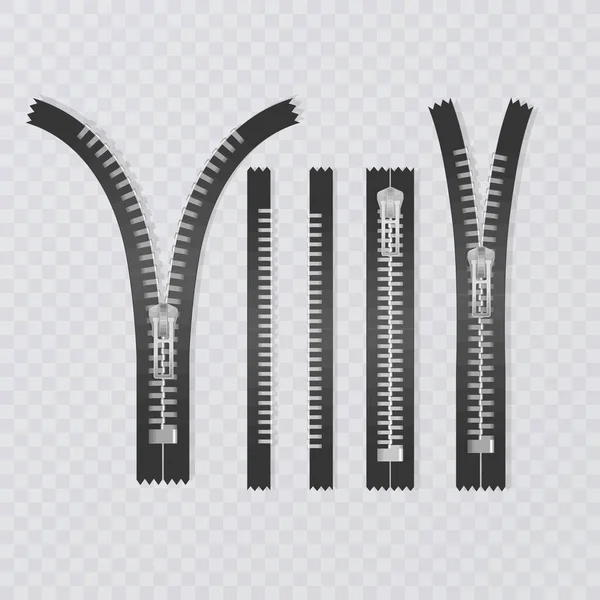 Açılıp kapanan fermuar ve parçaları - gümüş metal kumaş bağlayıcı