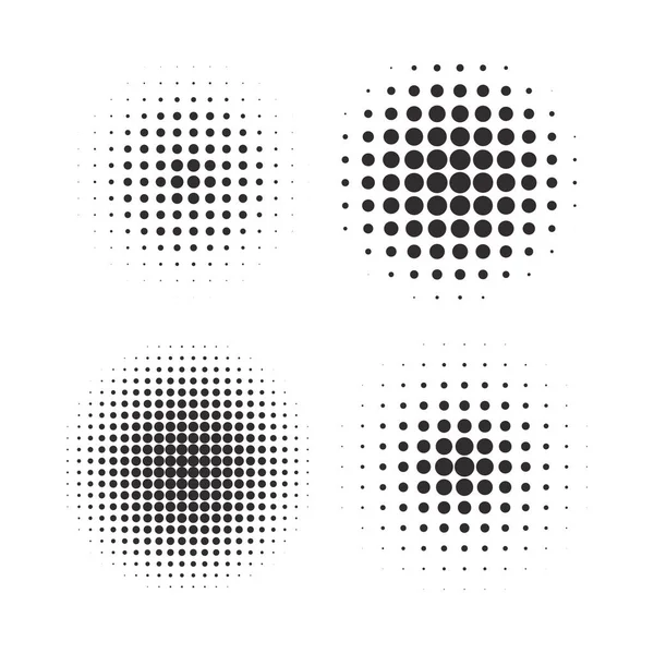 Halftone Circles Halftone Dot Pattern Texture Set White Background Vector — Stock Vector