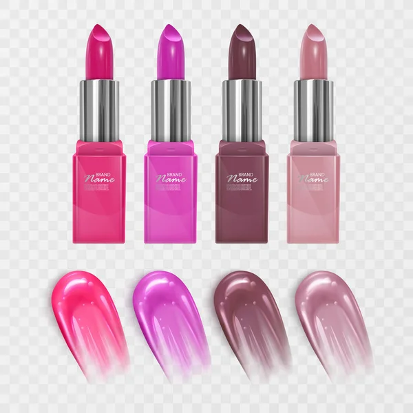 Conjunto Lápices Labiales Color Lápiz Labial Rojo Lápiz Labial Rosa Ilustraciones De Stock Sin Royalties Gratis