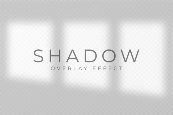 Schatten Overlay Effekt Transparentes Weiches Licht Und Schatten Von Fensterrahmen — Stockvektor