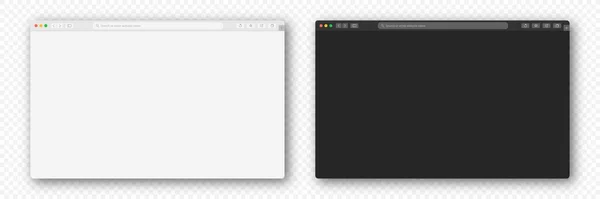Janela Navegador Fundo Transparente Página Web Vazia Janela Navegador Mockup — Vetor de Stock