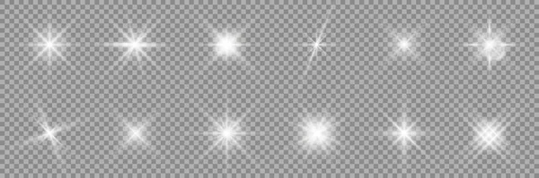 Étoile Brillante Collection Effet Lumière Effet Lumière Des Étoiles Scintillantes — Image vectorielle