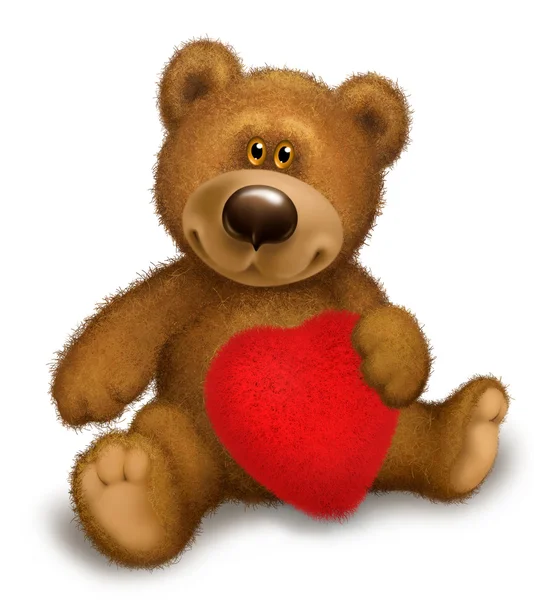 Bear with heart Stock Picture