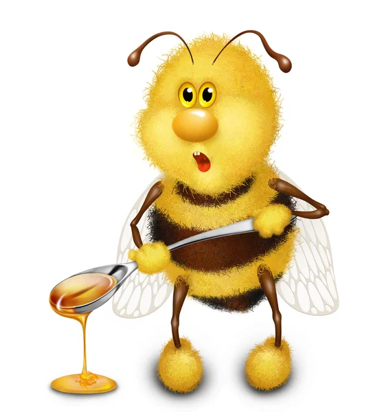 Bee with honey Stock Image