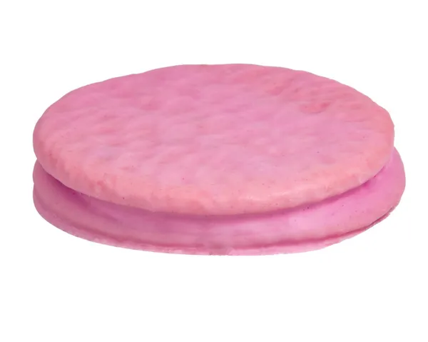 Galleta Rosa Sabor Fresa Aislado Fondo Blanco —  Fotos de Stock