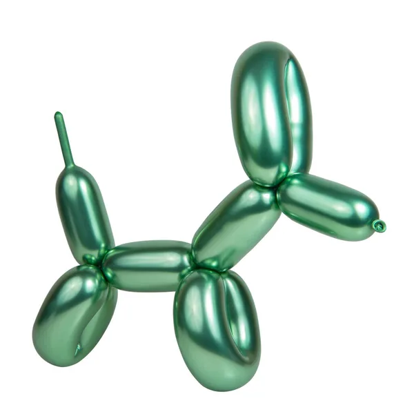 Zelený Balón Pes Gumové Hračky Izolované Bílém Pozadí — Stock fotografie