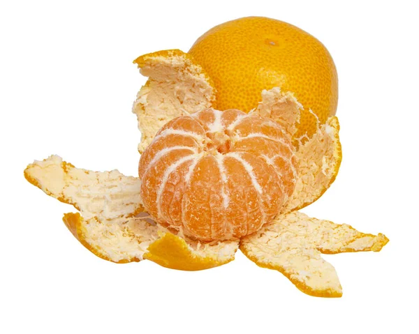 Citrusmandarijnen Vruchten Geïsoleerd Witte Achtergrond — Stockfoto