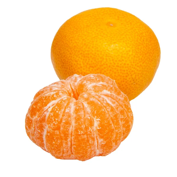 Citrus Mandarijn Vruchten Geïsoleerd Witte Achtergrond — Stockfoto