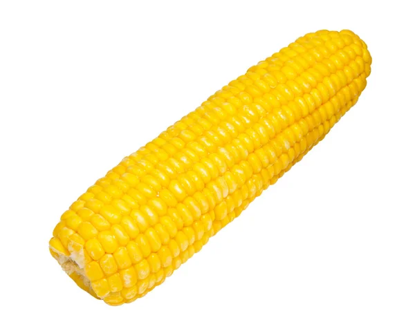 Sladká Žlutá Kukuřice Přírodní Izolované Bílém Pozadí — Stock fotografie