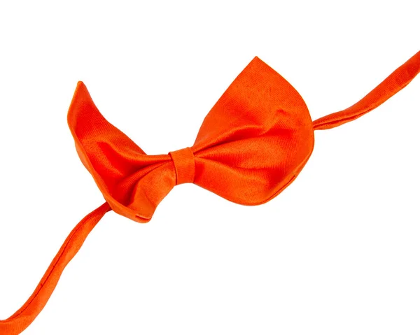 Strikje Oranje Elegant Geïsoleerd Witte Achtergrond — Stockfoto