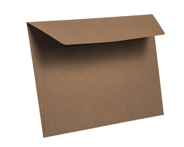 Craft Paper Envelope Mail Isolated White Background — Fotografia de Stock
