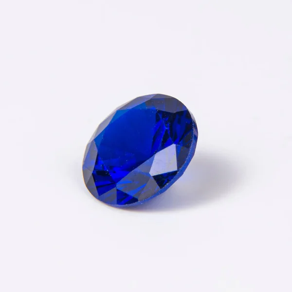 Elegante Redonda Jóias Diamante Pedra Azul Branco — Fotografia de Stock
