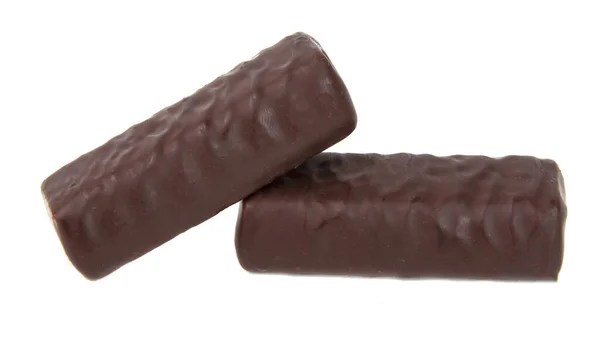 Chocolade Snoepjes Wrongel Geïsoleerd Witte Achtergrond — Stockfoto