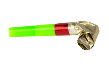 Parti önleyici düdük sesi çıkarıcı beyaz arkaplanda izole edildi