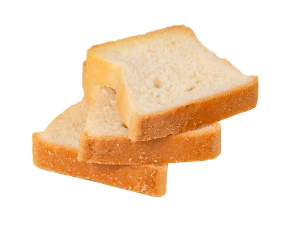 Brot Toast Leer Slisec Isoliert Auf Dem Weißen Hintergrund — Stockfoto