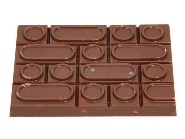 Teljes Csokoládé Blokk Elszigetelt Fehér Háttér — Stock Fotó