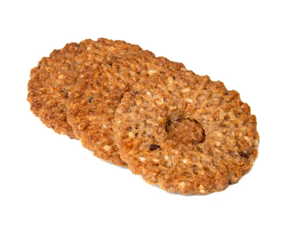 Cirkel Koekjes Lekker Geïsoleerd Witte Achtergrond — Stockfoto