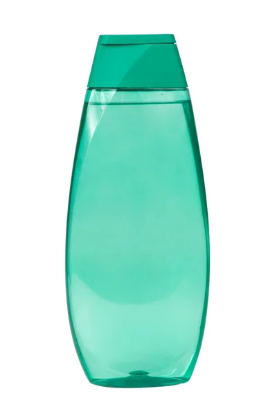 Πράσινο Μπουκάλι Σαμπουάν Λοσιόν Συσκευασία Πλαστικό Δοχείο Απομονώνονται Στο Λευκό — Φωτογραφία Αρχείου