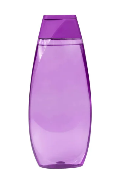 Шампунь Фиолетовой Бутылки Пластиковый Контейнер Лосьоном Белом Фоне — стоковое фото