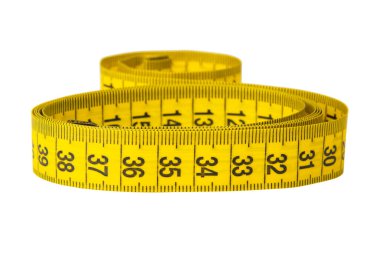 Beyaz arkaplanda izole edilmiş spiral renk şeridi ölçüsü