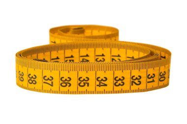 Beyaz arkaplanda izole edilmiş spiral renk şeridi ölçüsü