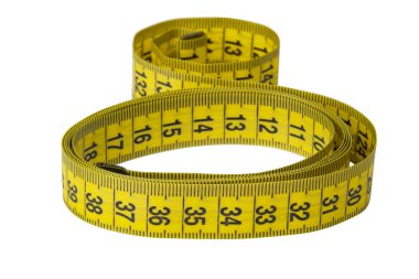 Beyaz arkaplanda izole edilmiş spiral renk şeridi ölçüsü
