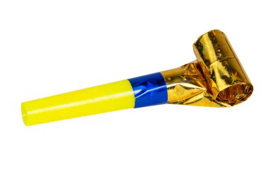 Parti düdüğü beyaz arka planda izole edildi