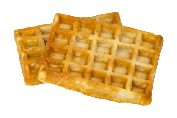 Belga Waffle Horneado Sabroso Aislado Fondo Blanco — Foto de Stock