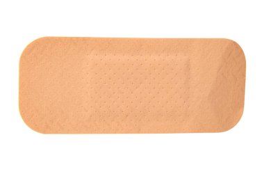 Tıbbi elastik alçı beyaz arka planda izole edilmiş.