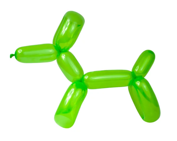 Green Balloon Dog Model Party Fun Isolated White Background — Stock fotografie