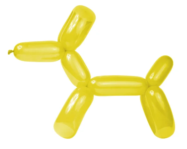 Yellow Balloon Dog Model Party Fun Isolated White Background — Stock fotografie