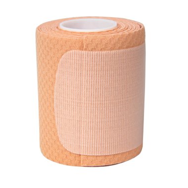 Bandaj bandı bej sarısı beyaz arka planda izole edilmiş.