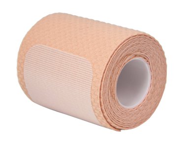 Bandaj bandı bej sarısı beyaz arka planda izole edilmiş.