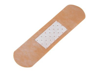 Brown elastic plaster sticky isolated on the white background