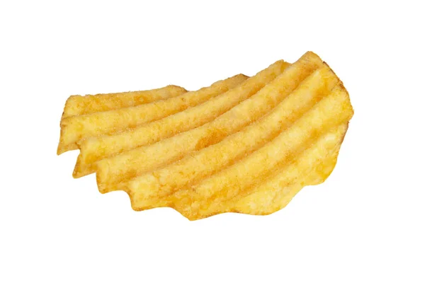 Wavy Chips Potato Isolated White Background — Fotografia de Stock