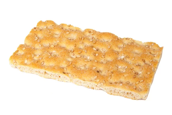Premium Crispbread Sesame Seeds Isolated White Background — Stockfoto