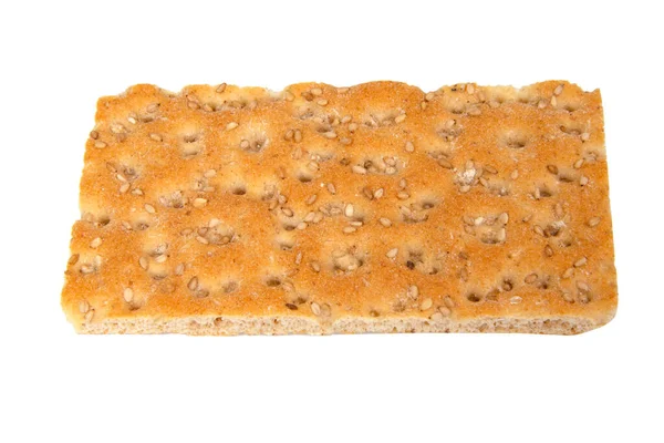 Premium Crispbread Sesame Seeds Isolated White Background — Stockfoto