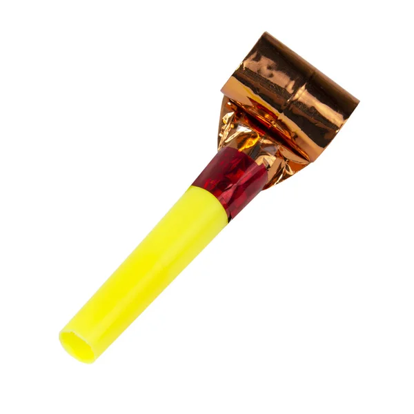 Party Foil Horn Noisemaker Isolated White Background — 스톡 사진
