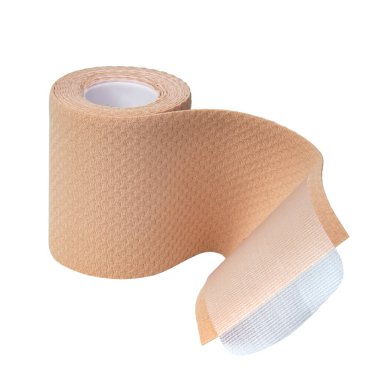 Bandaj elastik bandajı beyaz arkaplanda izole edilmiş.