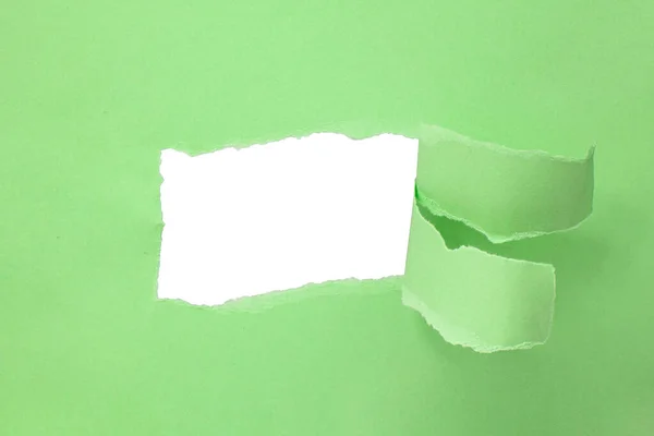 Paper Green Color Background Hole Copyspace — Stock fotografie