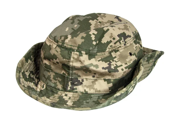 Pixel Military Cap Hat Uniform Isolated White Background — Fotografia de Stock