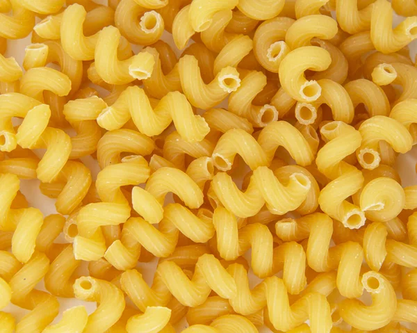 Cavatappi Pasta Seca Producto Orgánico Fondo Amarillo —  Fotos de Stock