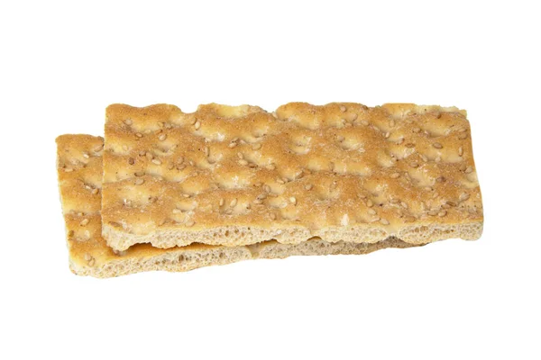 Premium Crispbread Sesame Seeds Isolated White Background — Stock Photo, Image