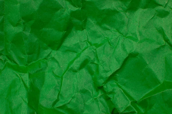 stock image Crumpled green paper craft textured background