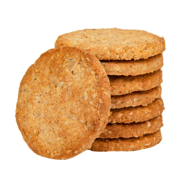 Κλασσικός Πύργος Cookies Δημητριακών Απομονωμένος Στο Λευκό Φόντο — Φωτογραφία Αρχείου