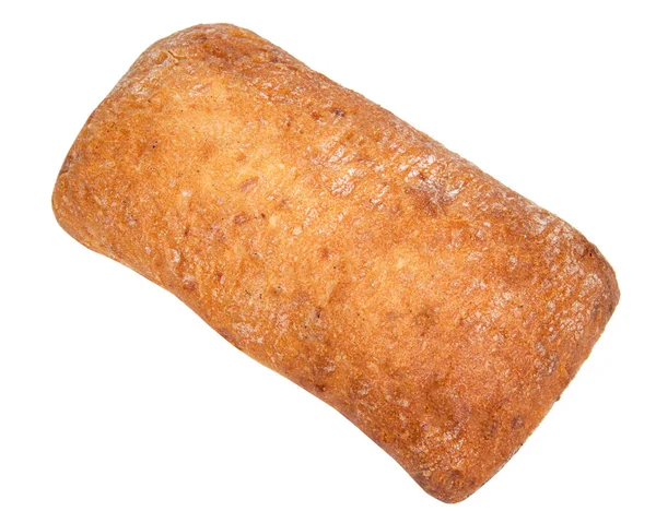 Pan Panadería Ciabatta Bollo Aislado Sobre Fondo Blanco — Foto de Stock