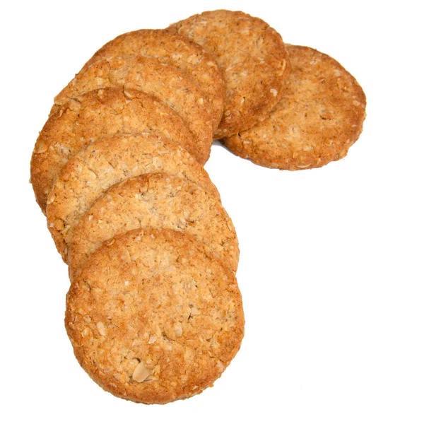 Granen Klassieke Koekjes Geïsoleerd Witte Achtergrond — Stockfoto