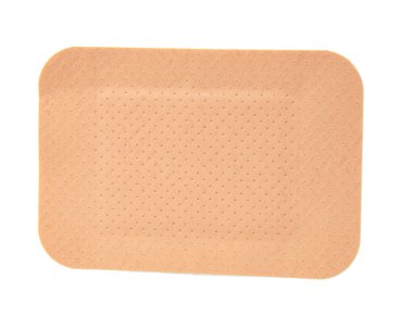 Beyaz arka planda izole edilmiş tıbbi büyük elastik alçı.